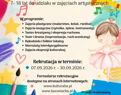 Rekrutacja na zajęcia artystyczne dla dzieci i młodzieży w Baranowie Sandomierskim
