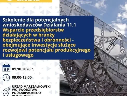 Bezpłatne szkolenie dla firm z branży bezpieczeństwa i obronności w Rzeszowie