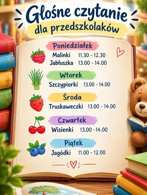 Grębów: biblioteka zaprasza przedszkolaki na głośne czytanie bajek