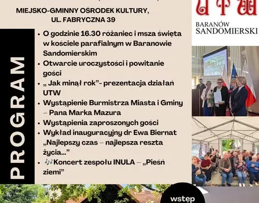 Inauguracja roku akademickiego 2026/2027 w Uniwersytecie Trzeciego Wieku w Baranowie Sandomierskim