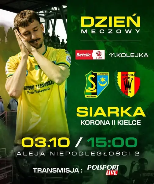 Siarka Tarnobrzeg kontra Korona II Kielce – 11. kolejka Betclic III ligi