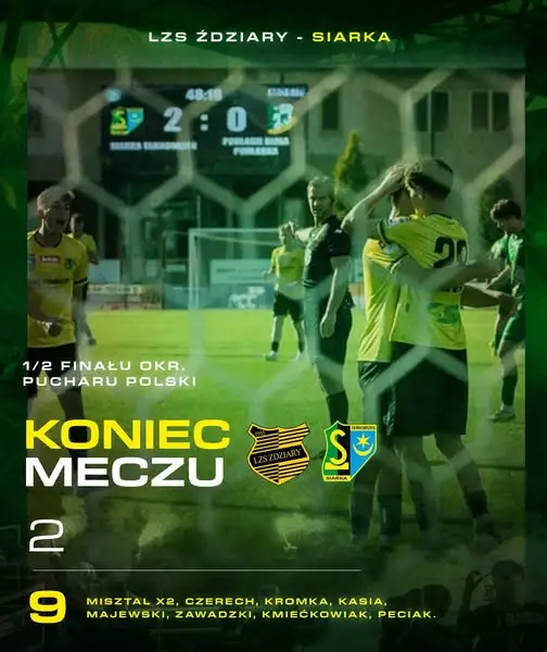 Siarka Tarnobrzeg w finale Okręgowego Pucharu Polski po wysokim zwycięstwie