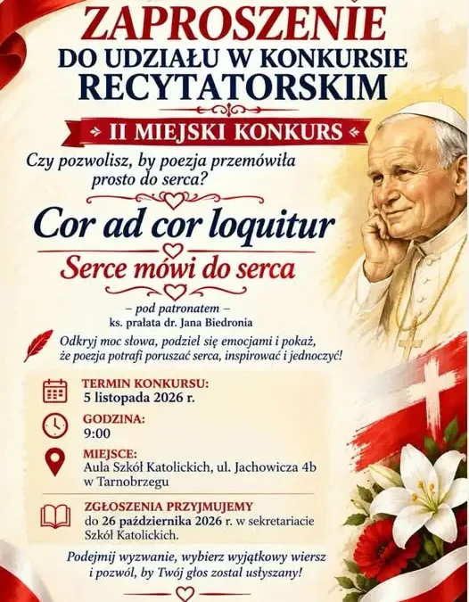 Miejski Konkurs Recytatorski Poezji Religijno-Patriotycznej w Tarnobrzegu