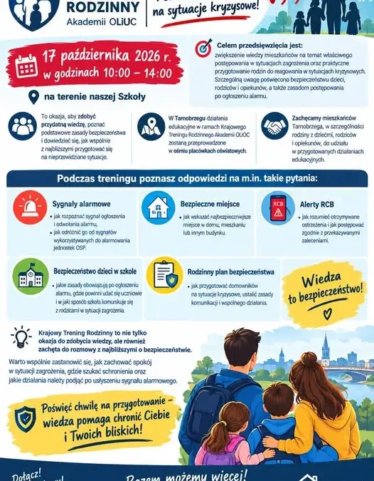 Krajowy Trening Rodzinny w Szkole Podstawowej nr 8 w Tarnobrzegu – już w sobotę