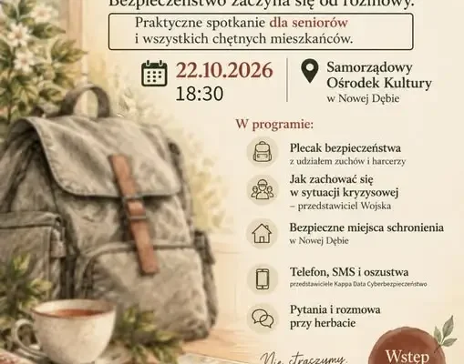 Bezpiecznie przy herbacie – spotkanie dla seniorów w Nowej Dębie
