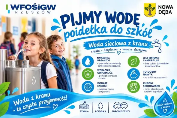 Nowa Dęba stawia na zdrowie uczniów – poidełka wody pitnej w czterech szkołach