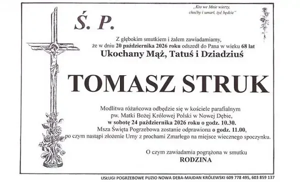 Zmarł Tomasz Struk, ceniony lekarz z Nowej Dęby. Miał 68 lat