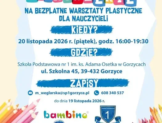 Bezpłatne warsztaty plastyczne Bambino w Gorzycach – zapisy do 19 listopada